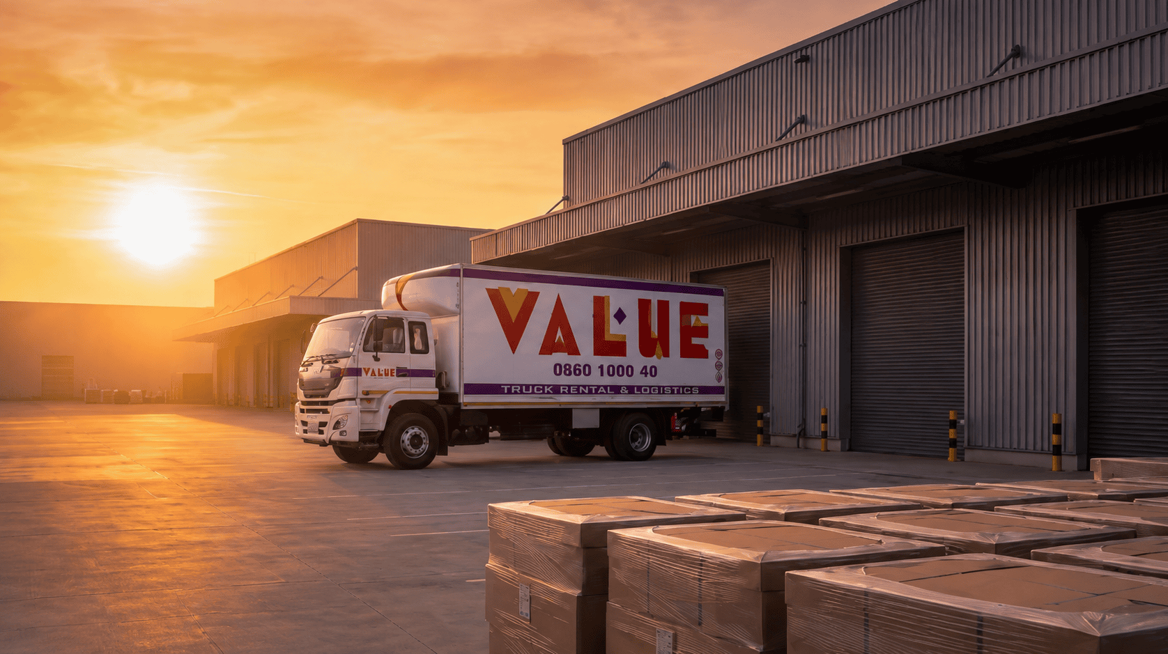 value truck at a warehouse(for illustration purposes only)